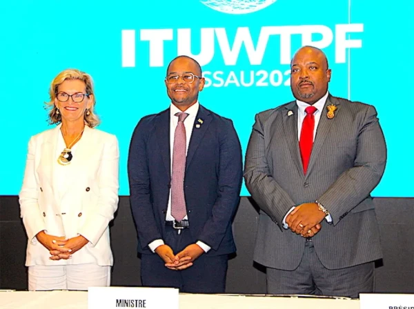 Doreen Bogdan-Martin, Secretary-General, International Telecommunication Union; the Hon. Sebastian Bastian, Minister of Innovation and National Development and Randol Dorsett, Chairman, Utilities Regulation and Competition Authority (URCA).