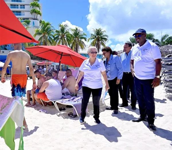 Tourism Minister Tours Junkanoo Beach